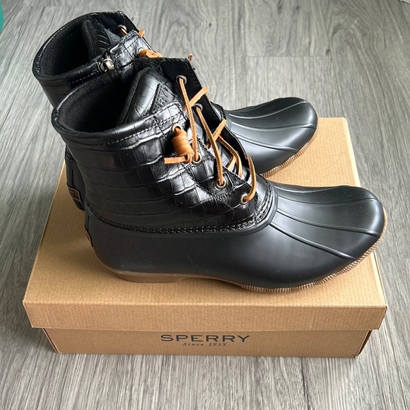 Sperry Shoes - Sperry | Saltwater Croc Duck Boot Size 9.5 Black